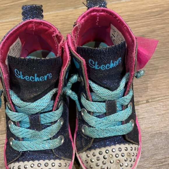 Skechers Girls Twinkle Toe Lite Up High Top Sneakers Running Shoes Size 8 - Picture 8 of 8